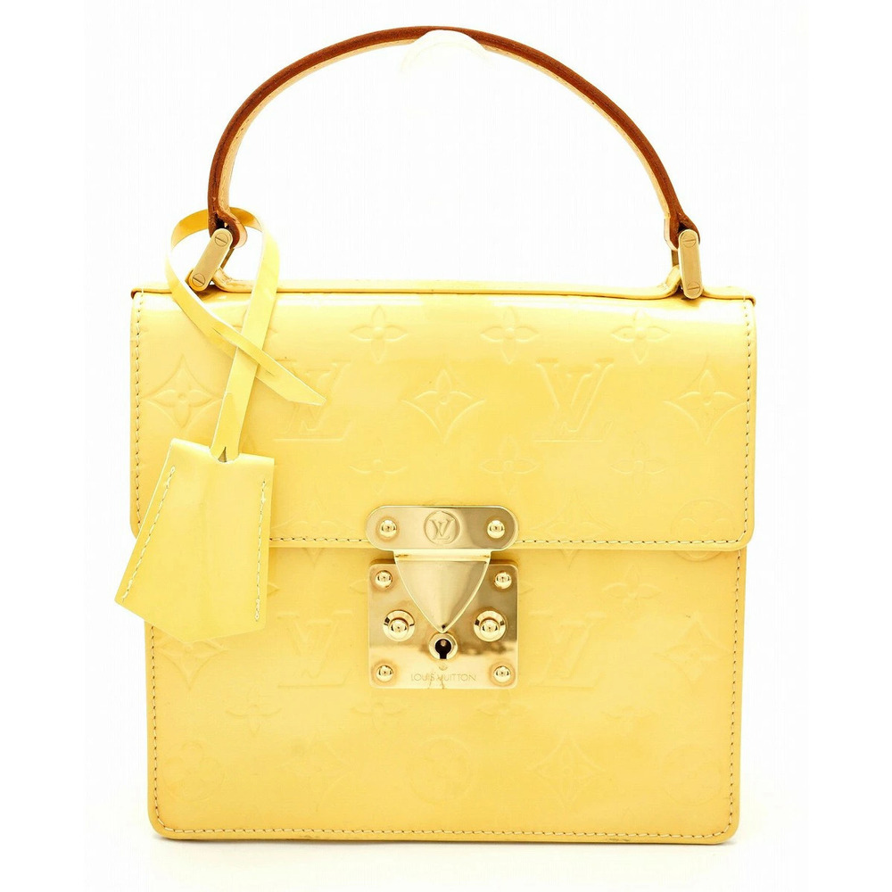 Louis Vuitton Monogram Vernis Spring Street Handbag Yellow Lime